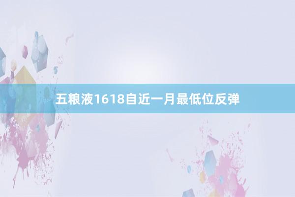 五粮液1618自近一月最低位反弹