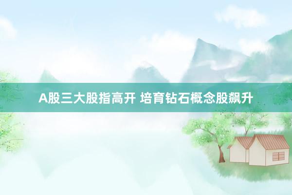 A股三大股指高开 培育钻石概念股飙升